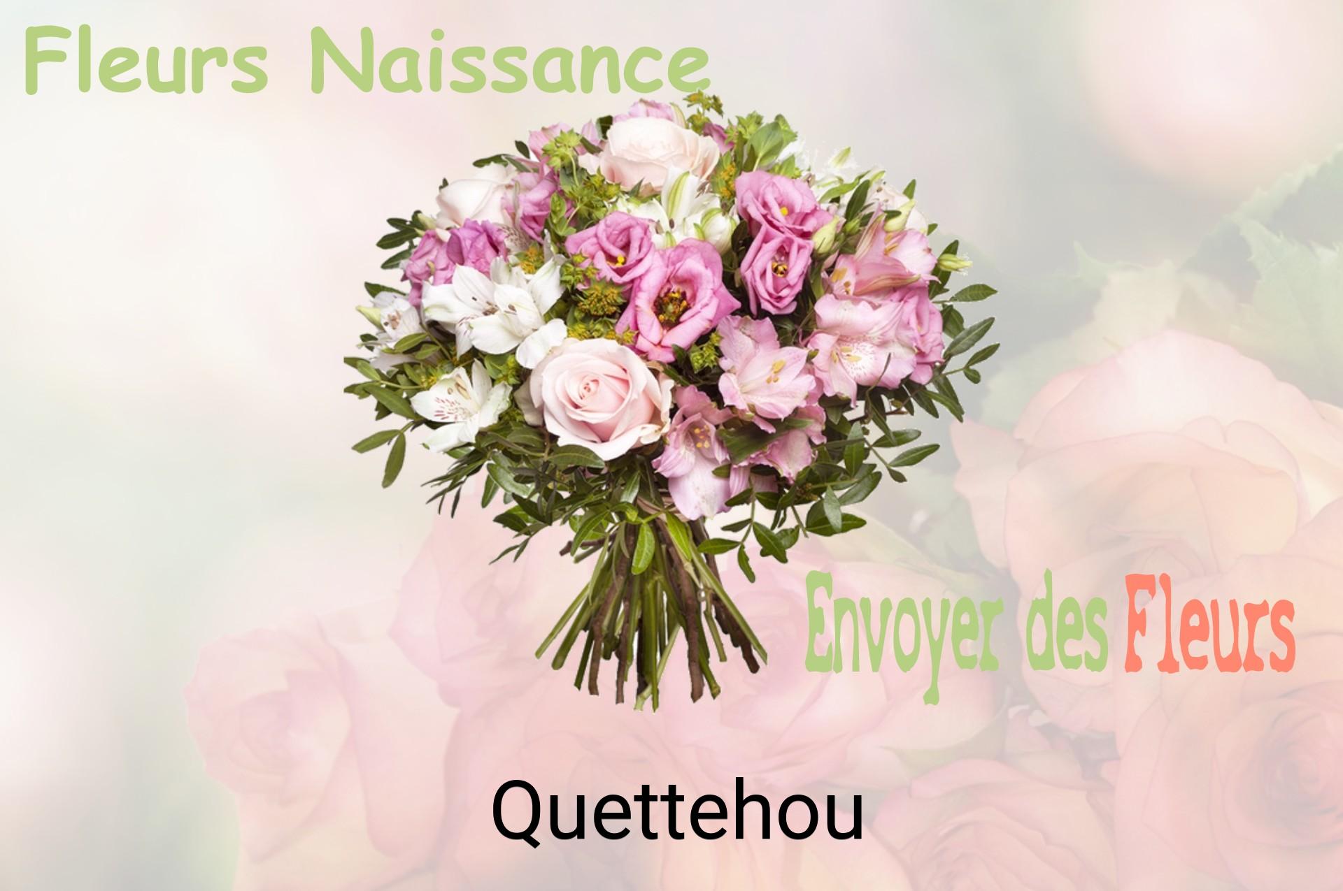 Bouquet de fleurs de naissance livré à Quettehou